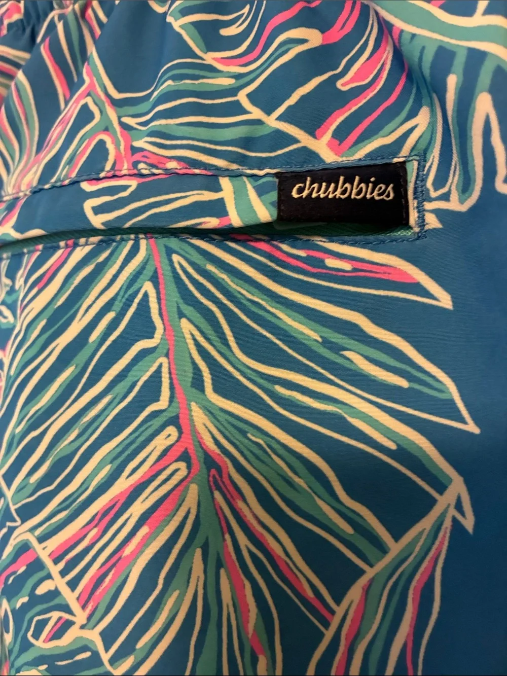 Chubbies Men’s Swim Trunks The Cruise it or Lose it  SZ S Blue white Pink
